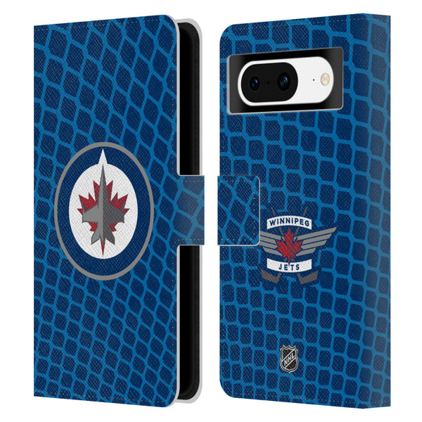 NHL Winnipeg Jets Net Pattern Leather Book Wallet Case Cover For Google Pixel 8