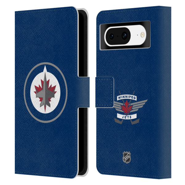 NHL Winnipeg Jets Plain Leather Book Wallet Case Cover For Google Pixel 8