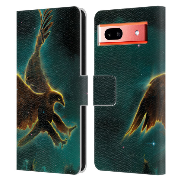 Vincent Hie Animals Eagle Galaxy Leather Book Wallet Case Cover For Google Pixel 7a