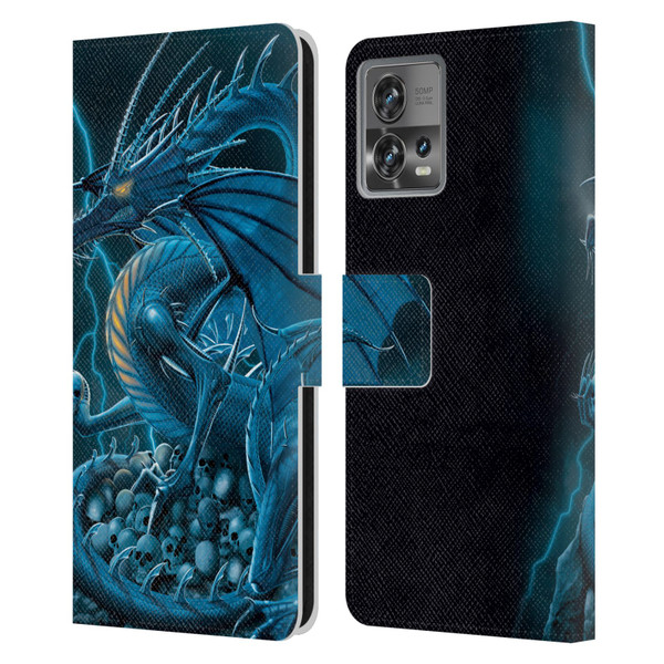 Vincent Hie Dragons 2 Abolisher Blue Leather Book Wallet Case Cover For Motorola Moto Edge 30 Fusion