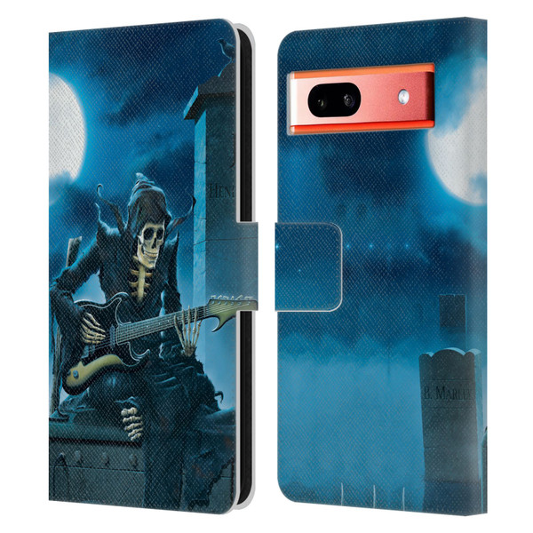 Vincent Hie Skulls Tribute Leather Book Wallet Case Cover For Google Pixel 7a