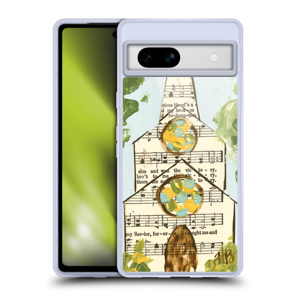 Haley Bush Church Painting Hymnal Page Soft Gel Case for Google Pixel 7a