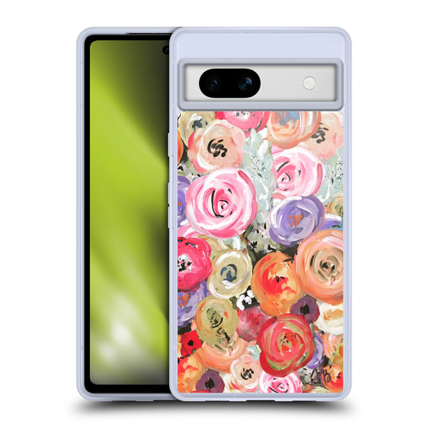 Haley Bush Floral Painting Colorful Soft Gel Case for Google Pixel 7a