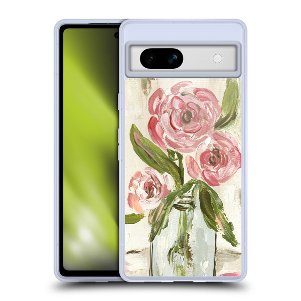 Haley Bush Floral Painting Pink Vase Soft Gel Case for Google Pixel 7a
