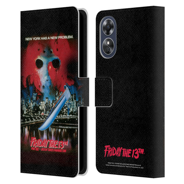 Friday the 13th Part VIII Jason Takes Manhattan Graphics Key Art Leather Book Wallet Case Cover For OPPO A17