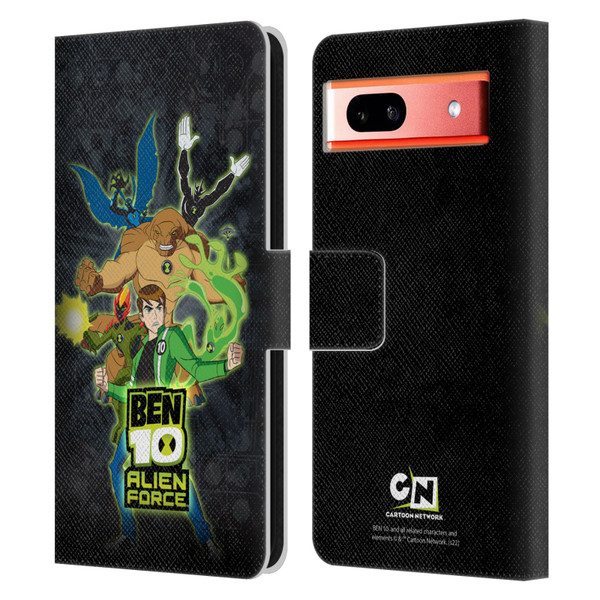 Ben 10: Alien Force Graphics Character Art Leather Book Wallet Case Cover For Google Pixel 7a