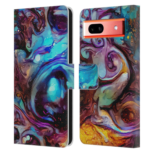 Cosmo18 Jupiter Fantasy Indigo Leather Book Wallet Case Cover For Google Pixel 7a