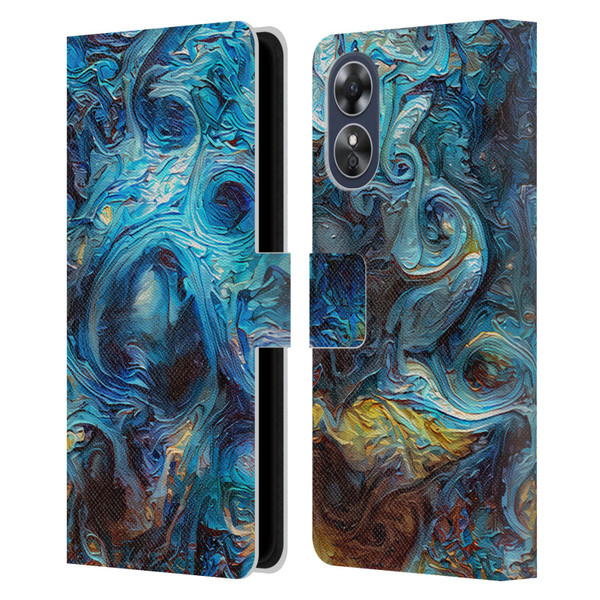 Cosmo18 Jupiter Fantasy Blue Leather Book Wallet Case Cover For OPPO A17