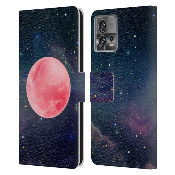 Cosmo18 Space Pink Moon Leather Book Wallet Case Cover For Motorola Moto Edge 30 Fusion