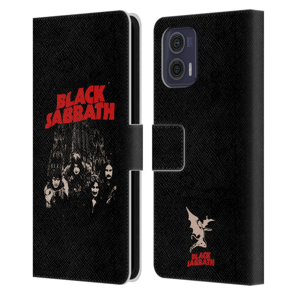 Black Sabbath Key Art Red Logo Leather Book Wallet Case Cover For Motorola Moto G73 5G