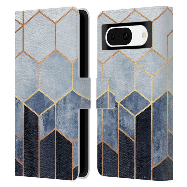 Elisabeth Fredriksson Sparkles Soft Blue Hexagons Leather Book Wallet Case Cover For Google Pixel 8