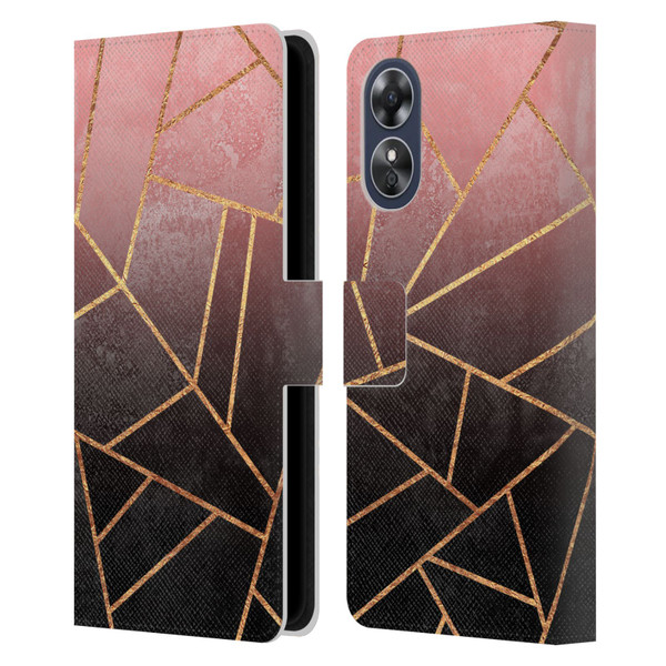 Elisabeth Fredriksson Sparkles Pink And Black Leather Book Wallet Case Cover For OPPO A17