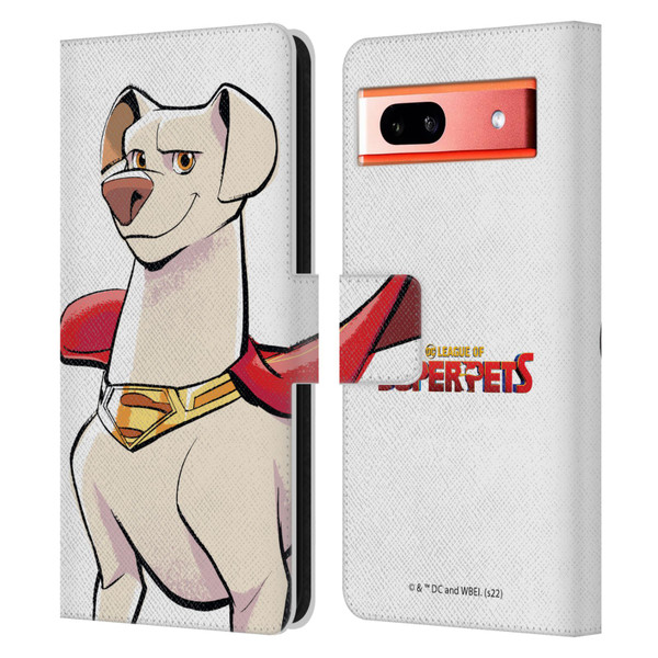 DC League Of Super Pets Graphics Krypto Leather Book Wallet Case Cover For Google Pixel 7a