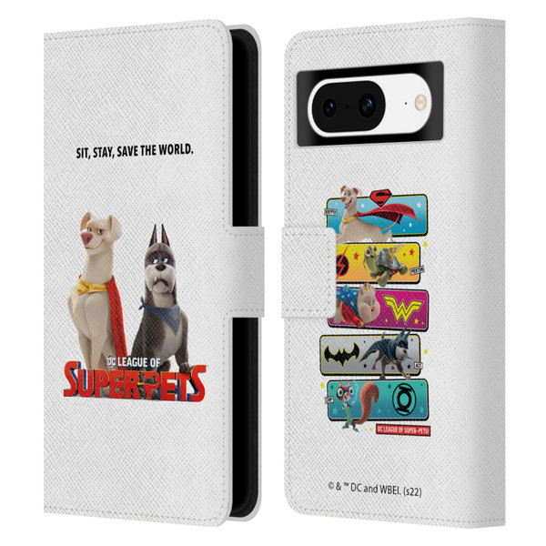 DC League Of Super Pets Graphics Characters 1 Leather Book Wallet Case Cover For Google Pixel 8