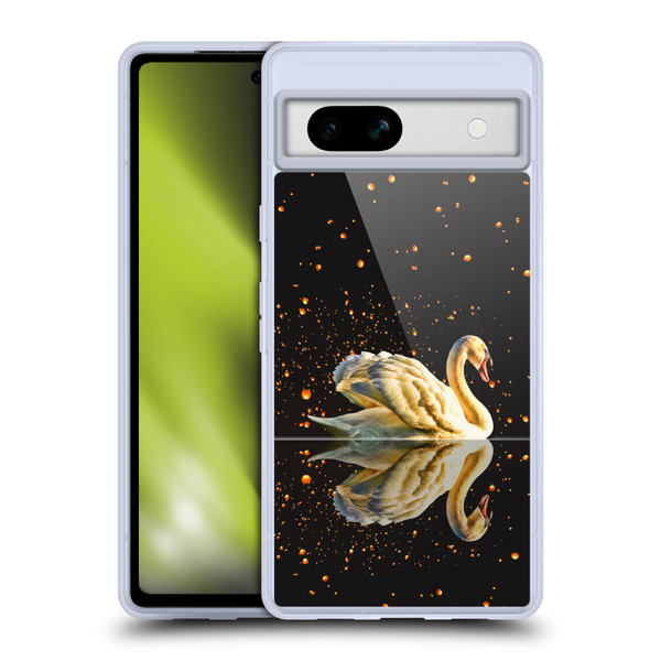 Dave Loblaw Animals Swan Lake Reflections Soft Gel Case for Google Pixel 7a