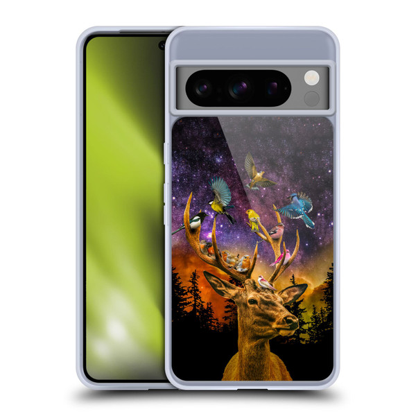 Dave Loblaw Animals Deer and Birds Soft Gel Case for Google Pixel 8 Pro
