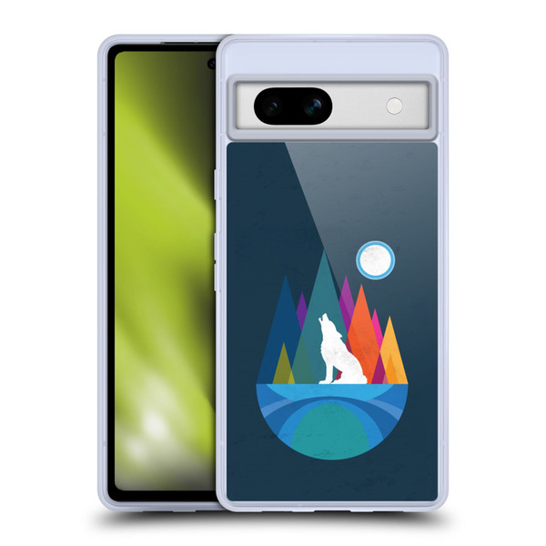 Dave Loblaw Contemporary Art Wolf Mountain With Texture Soft Gel Case for Google Pixel 7a