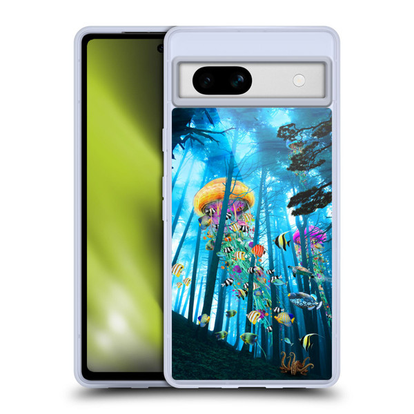 Dave Loblaw Jellyfish Electric Jellyfish In A Mist Soft Gel Case for Google Pixel 7a