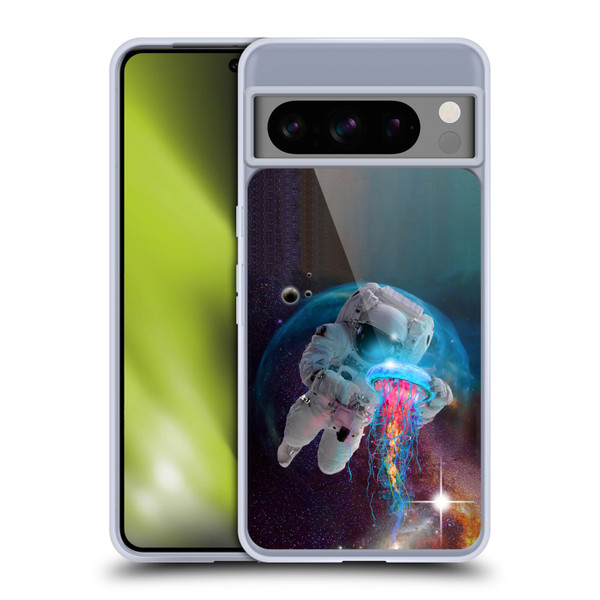 Dave Loblaw Jellyfish Astronaut And Jellyfish Soft Gel Case for Google Pixel 8 Pro