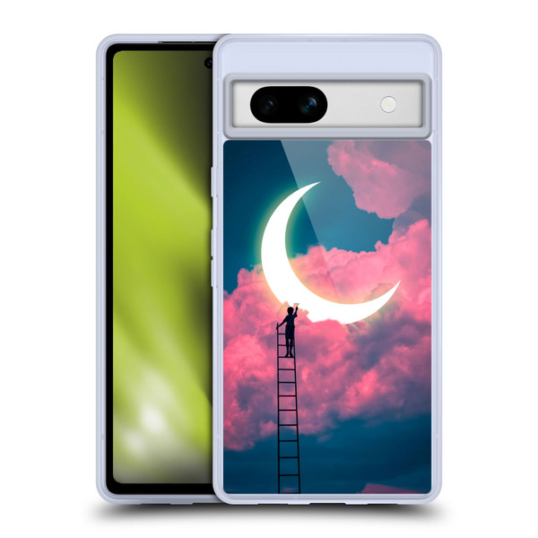 Dave Loblaw Sci-Fi And Surreal Boy Painting Moon Clouds Soft Gel Case for Google Pixel 7a