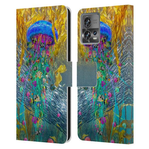 Dave Loblaw Jellyfish Jellyfish Kelp Field Leather Book Wallet Case Cover For Motorola Moto Edge 30 Fusion
