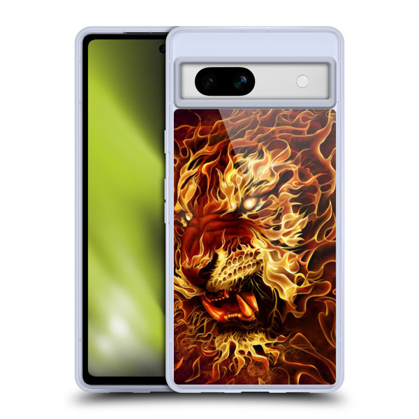 Tom Wood Fire Creatures Tiger Soft Gel Case for Google Pixel 7a