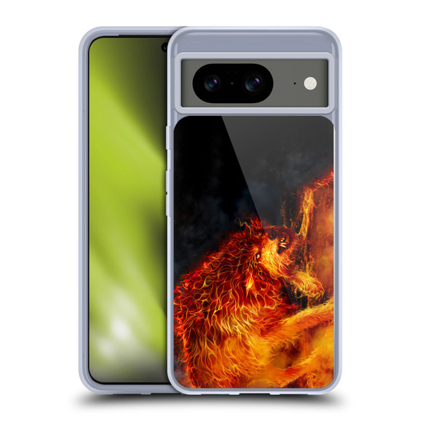 Tom Wood Fire Creatures Wolf Stalker Soft Gel Case for Google Pixel 8