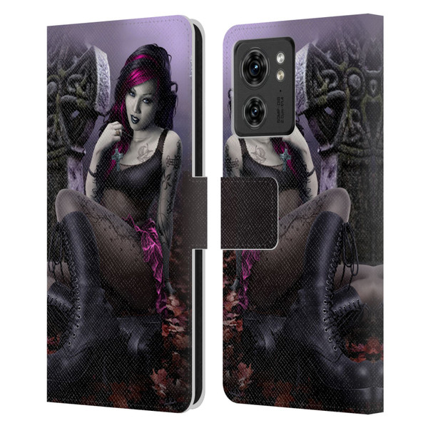 Tom Wood Fantasy Goth Girl Vampire Leather Book Wallet Case Cover For Motorola Moto Edge 40