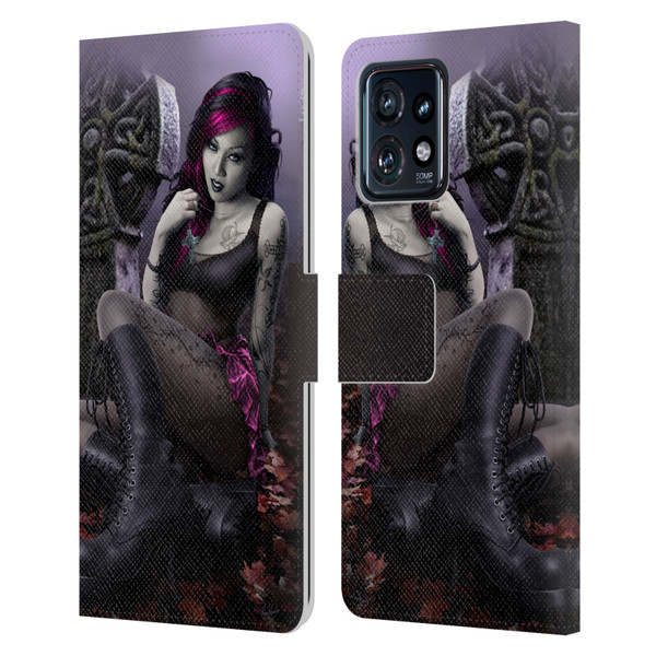 Tom Wood Fantasy Goth Girl Vampire Leather Book Wallet Case Cover For Motorola Moto Edge 40 Pro