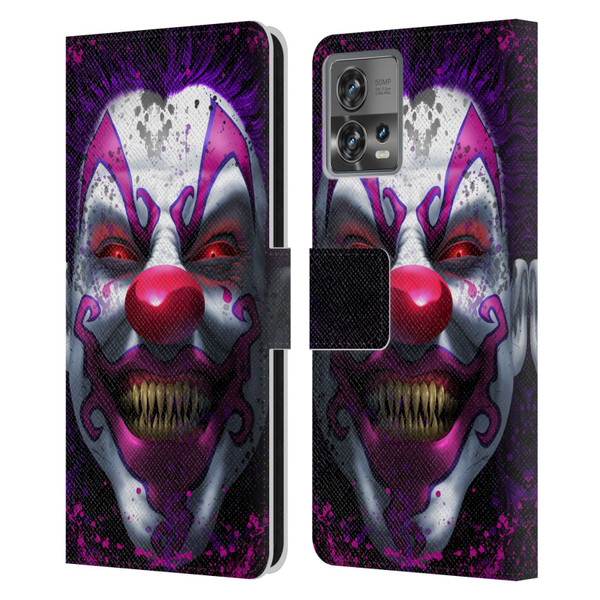 Tom Wood Horror Keep Smiling Clown Leather Book Wallet Case Cover For Motorola Moto Edge 30 Fusion