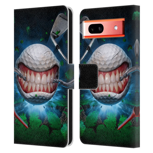 Tom Wood Monsters Golf Ball Leather Book Wallet Case Cover For Google Pixel 7a