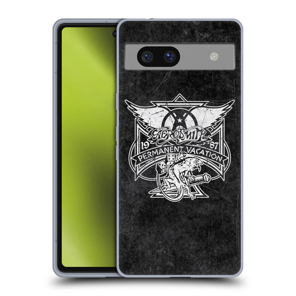 Aerosmith Black And White 1987 Permanent Vacation Soft Gel Case for Google Pixel 7a