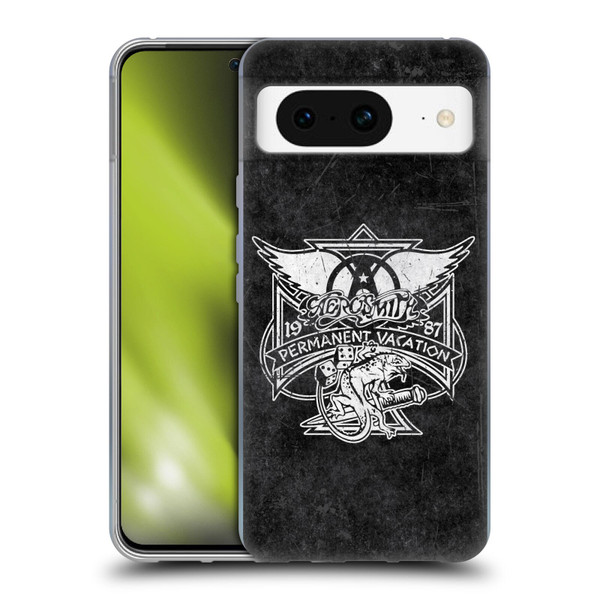 Aerosmith Black And White 1987 Permanent Vacation Soft Gel Case for Google Pixel 8
