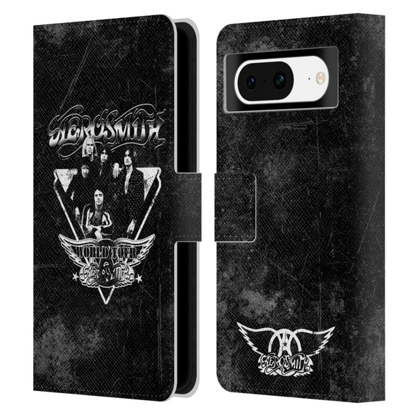 Aerosmith Black And White World Tour Leather Book Wallet Case Cover For Google Pixel 8