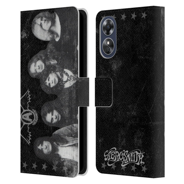 Aerosmith Black And White Vintage Photo Leather Book Wallet Case Cover For OPPO A17