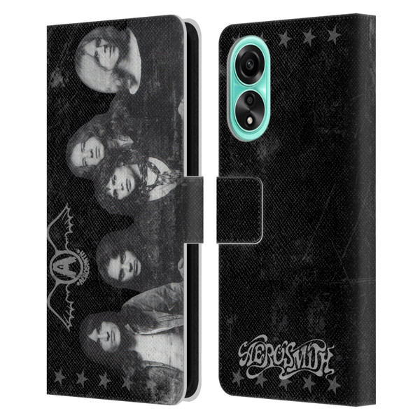 Aerosmith Black And White Vintage Photo Leather Book Wallet Case Cover For OPPO A78 5G