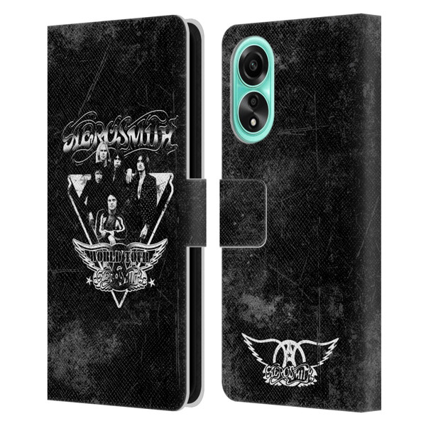 Aerosmith Black And White World Tour Leather Book Wallet Case Cover For OPPO A78 5G