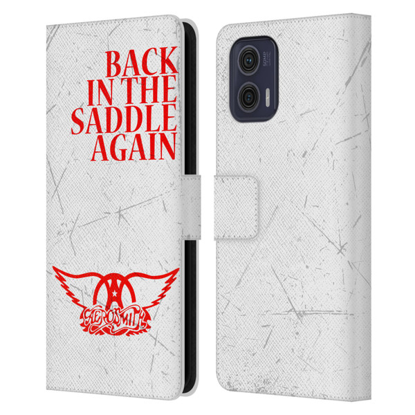 Aerosmith Classics Back In The Saddle Again Leather Book Wallet Case Cover For Motorola Moto G73 5G