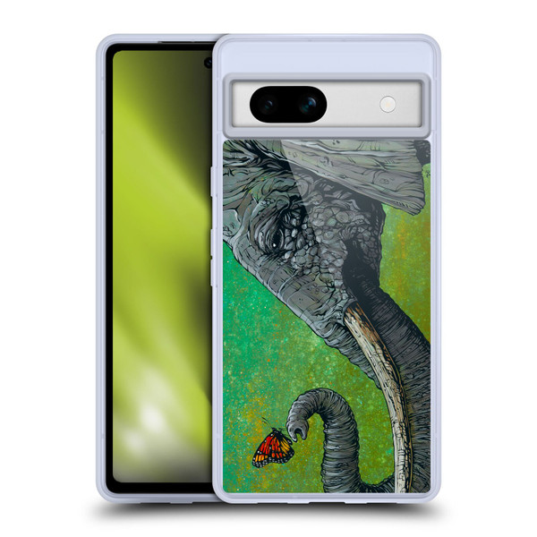 David Lozeau Colourful Grunge The Elephant Soft Gel Case for Google Pixel 7a