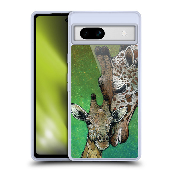 David Lozeau Colourful Art Giraffe Soft Gel Case for Google Pixel 7a