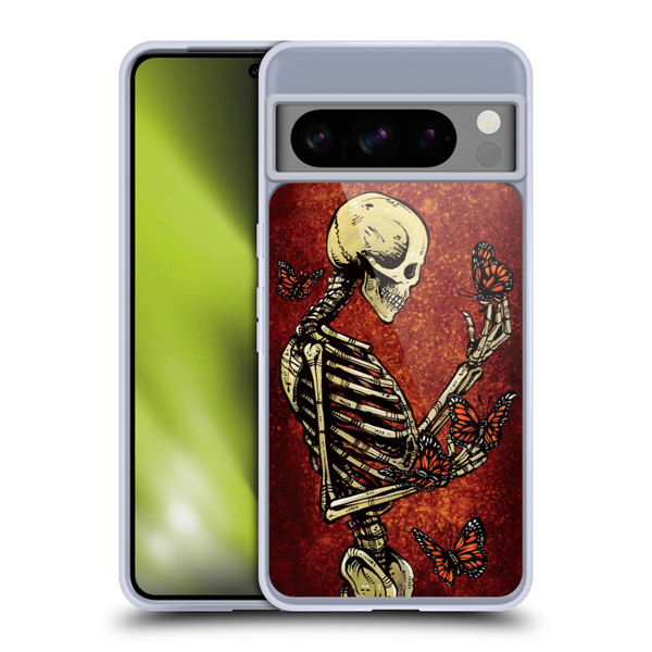David Lozeau Skeleton Grunge Butterflies Soft Gel Case for Google Pixel 8 Pro