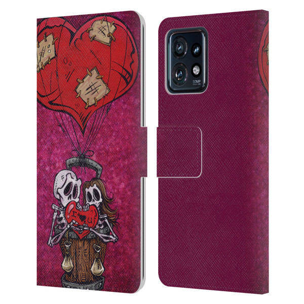 David Lozeau Colourful Grunge Day Of The Dead Leather Book Wallet Case Cover For Motorola Moto Edge 40 Pro