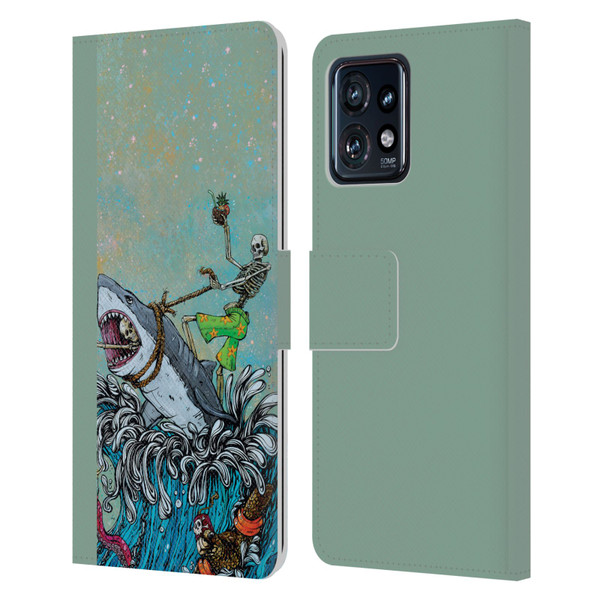 David Lozeau Colourful Art Surfing Leather Book Wallet Case Cover For Motorola Moto Edge 40 Pro