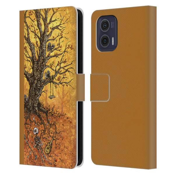 David Lozeau Colourful Art Tree Of Life Leather Book Wallet Case Cover For Motorola Moto G73 5G