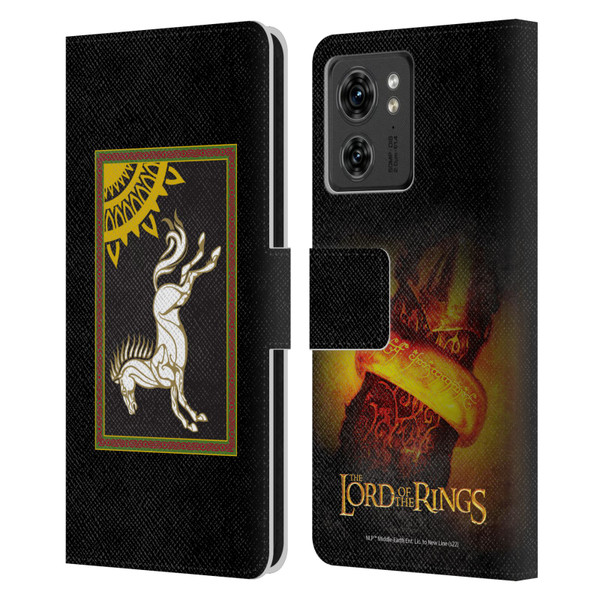 The Lord Of The Rings The Fellowship Of The Ring Graphics Flag Of Rohan Leather Book Wallet Case Cover For Motorola Moto Edge 40