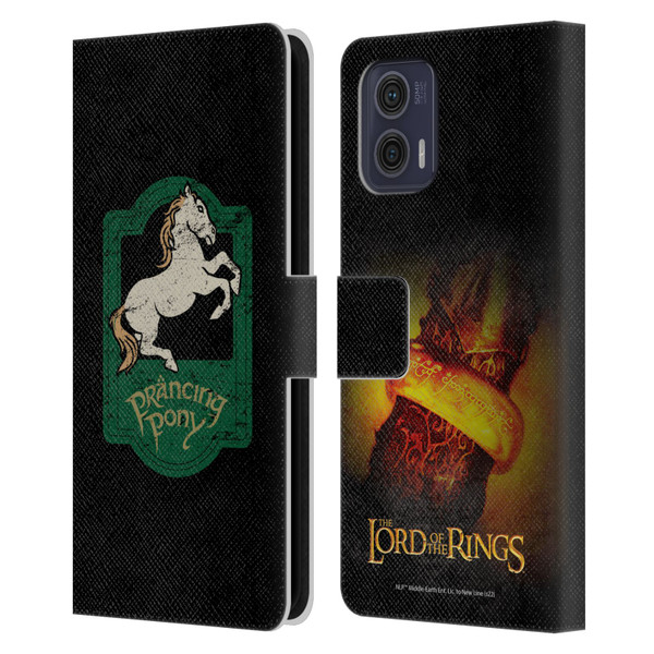 The Lord Of The Rings The Fellowship Of The Ring Graphics Prancing Pony Leather Book Wallet Case Cover For Motorola Moto G73 5G