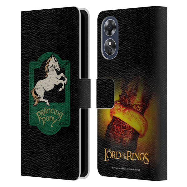 The Lord Of The Rings The Fellowship Of The Ring Graphics Prancing Pony Leather Book Wallet Case Cover For OPPO A17