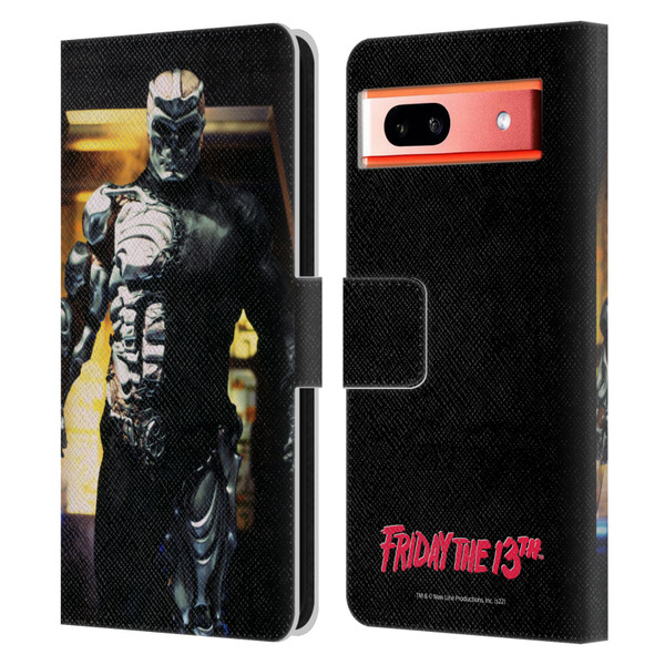 Friday the 13th: Jason X Comic Art And Logos Jason Cyborg Leather Book Wallet Case Cover For Google Pixel 7a