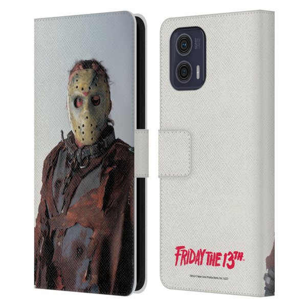 Friday the 13th: Jason X Comic Art And Logos Jason Leather Book Wallet Case Cover For Motorola Moto G73 5G