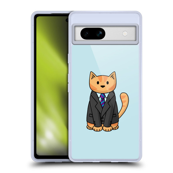 Beth Wilson Doodle Cats 2 Business Suit Soft Gel Case for Google Pixel 7a